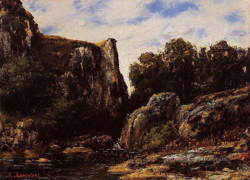 A Waterfall in the Jura Realist painter Gustave Courbet Oil Paintings